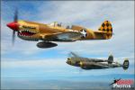 Curtiss P-40N Warhawk   &  P-38J Lightning - Air to Air Photo Shoot - April 25, 2012