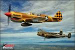 Curtiss P-40N Warhawk   &  P-38J Lightning - Air to Air Photo Shoot - April 25, 2012