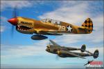 Curtiss P-40N Warhawk   &  P-38J Lightning - Air to Air Photo Shoot - April 25, 2012
