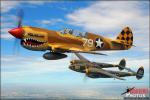 Curtiss P-40N Warhawk   &  P-38J Lightning - Air to Air Photo Shoot - April 25, 2012