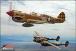 Curtiss P-40N Warhawk   &  P-38J Lightning - Air to Air Photo Shoot - April 25, 2012