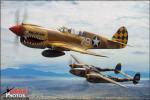 Curtiss P-40N Warhawk   &  P-38J Lightning - Air to Air Photo Shoot - April 25, 2012