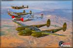 Lockheed P-38 Lightning  Formation - Air to Air Photo Shoot - May 4, 2013