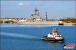 US Navy Ship: USS Missouri   &  Tug Boat