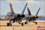 Featuring: US Navy and Marine F/A-18C/D Hornets and F/A-18E/F Super Hornets along with the USN Flight Demonstration Team Blue Angels on the flight line of the Naval Air Facility El Centro during a standard day of launches and recoveries at the base.